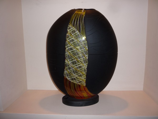 Venetian vase murano glass artist SCHIAVON M.