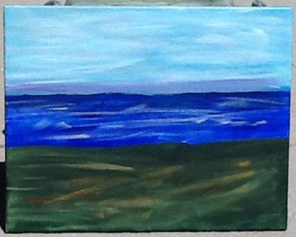 Grassy coastline