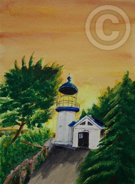 Cape Meares Lighthouse at Sunset