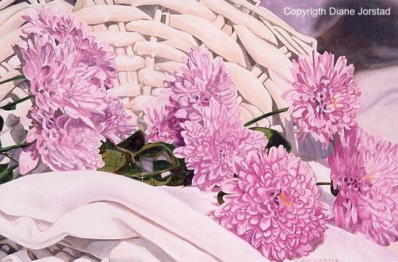 White Basket & Chrysanthemum
