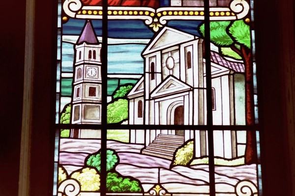Stained glass window at St. Joseph´s Church