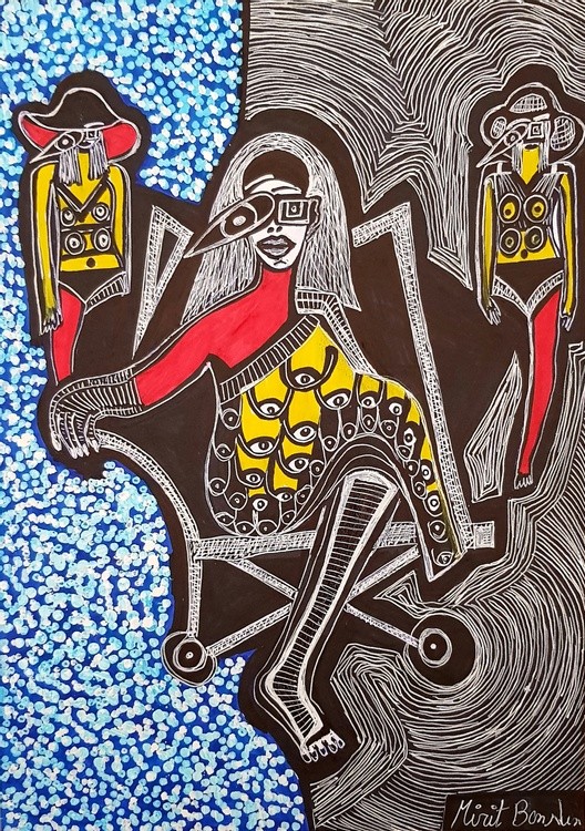 Feminist art paintings by Mirit Ben-Nun