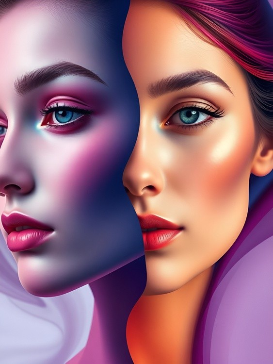 Surreal Dual Portrait Faces