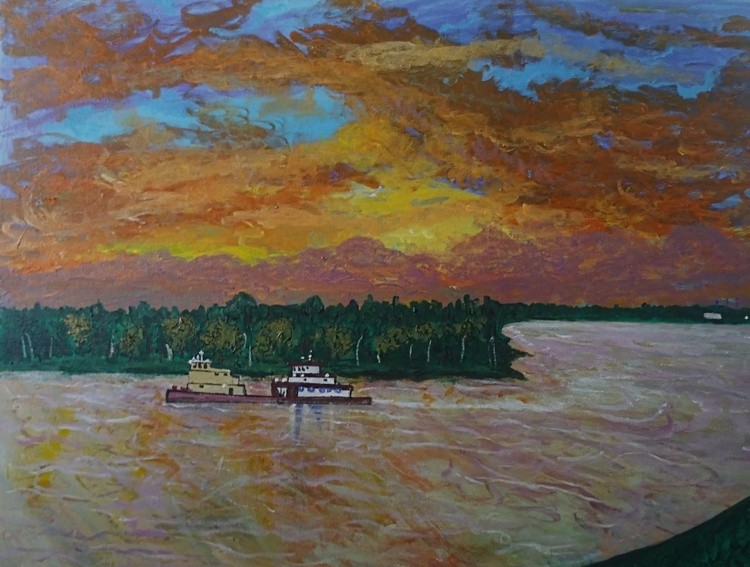 Slow Savannah River sunset