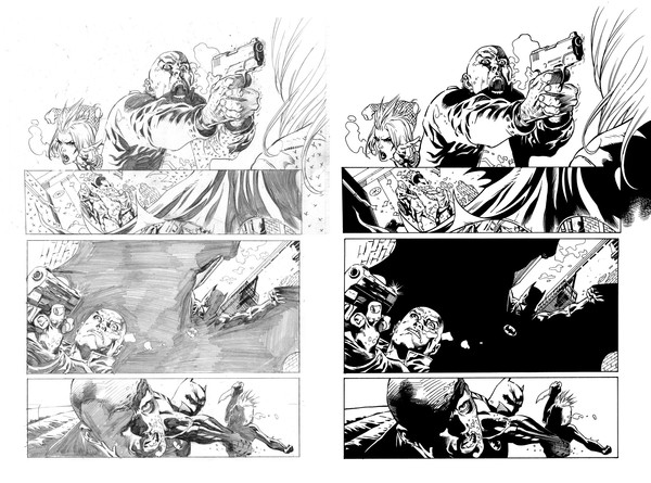 Inking practice over Ardian Syaf pencil