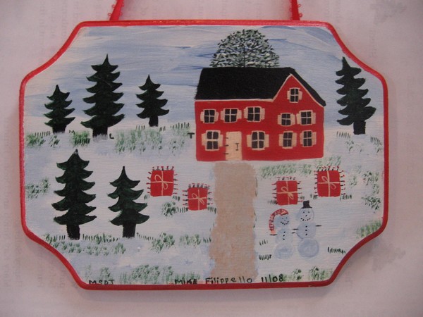 Paintings on small wooden plaques