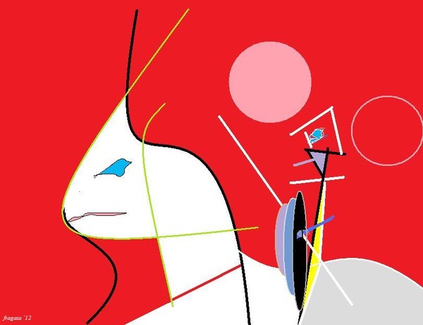 Don Quixote, Rosinante and rose Moon
