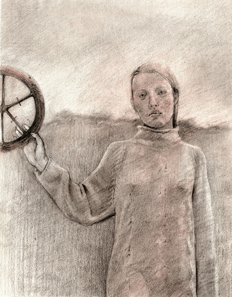 The girl with the wheel