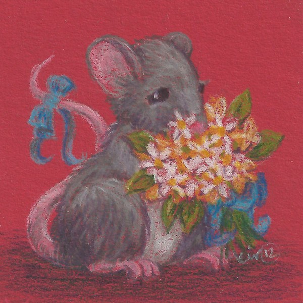 Critters Lugging Stuff Around: Mouse with Flowers