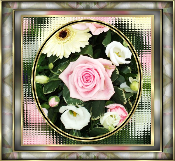 pink rose framed