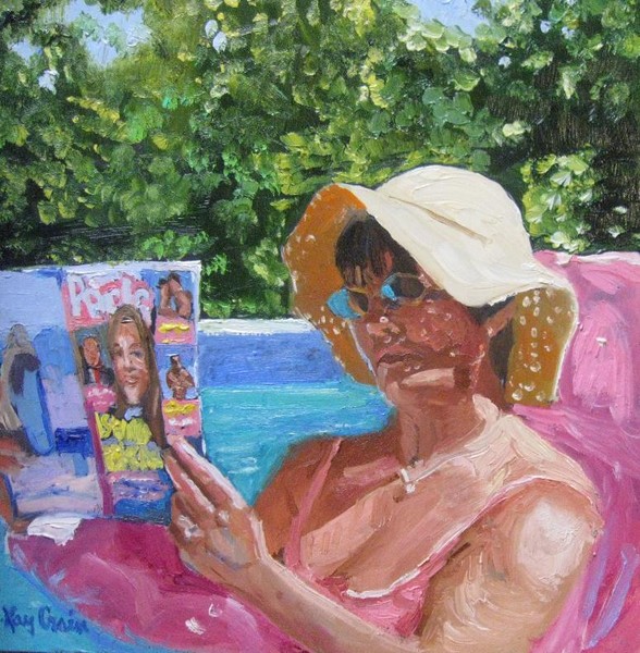 Self Portrait-The Artist hangs out in her pool