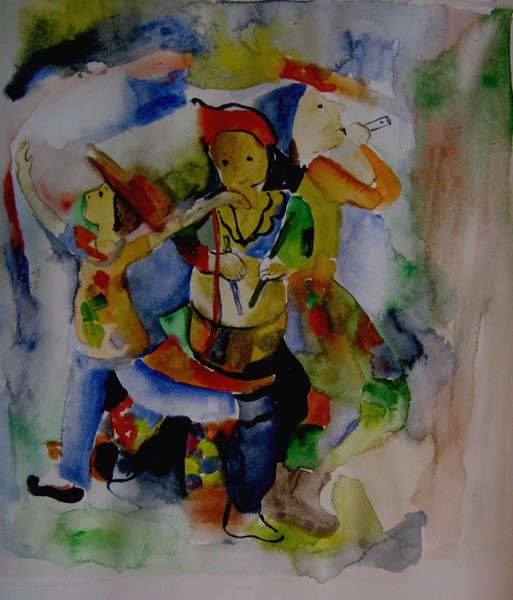 the musicians and dancers