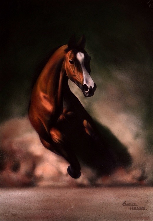 Horse Painting: Single Running Horse