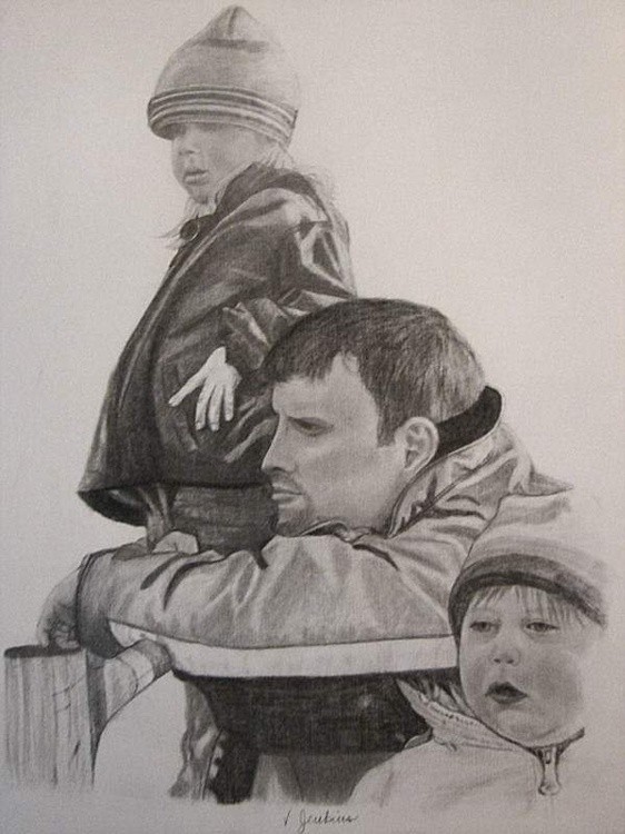 Dad with His Girls