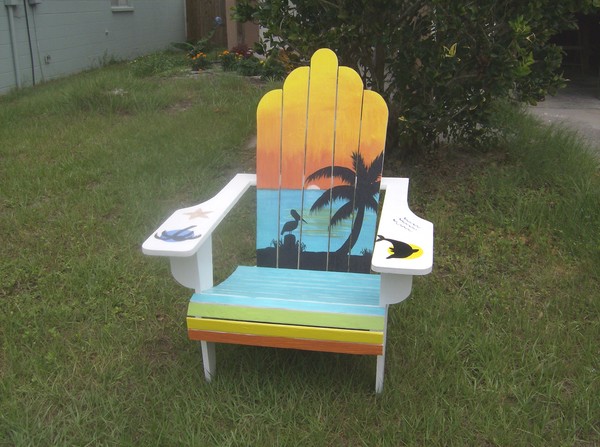 sunset pelican silhouette Adirondack Chair