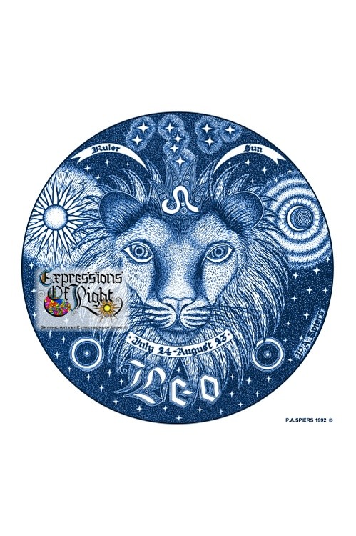 ExpoLight-Graphic-Arts-Zodiac-1992-0005-Leo (Pen-&-Ink-Blue-Sepia-SP)