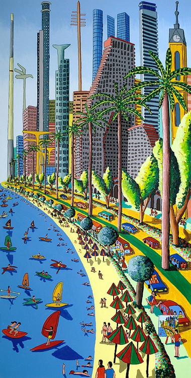learn what cities raphael perez israeli painter love to paint in naive style 