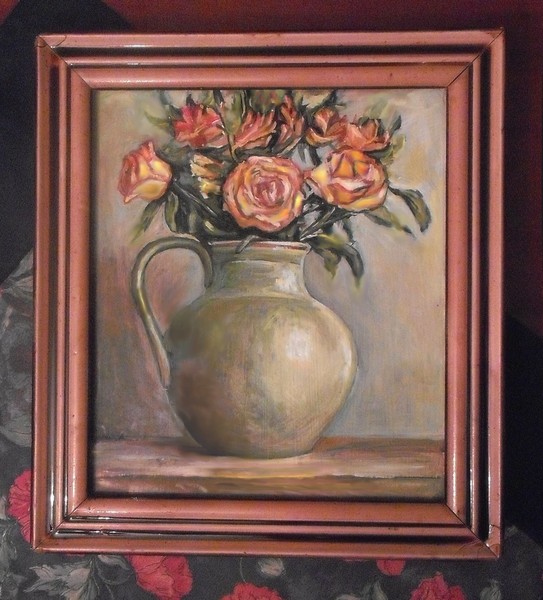 Vase and red flowers