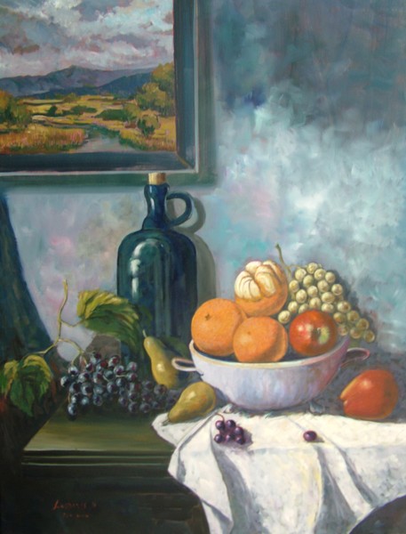 Still life with painting