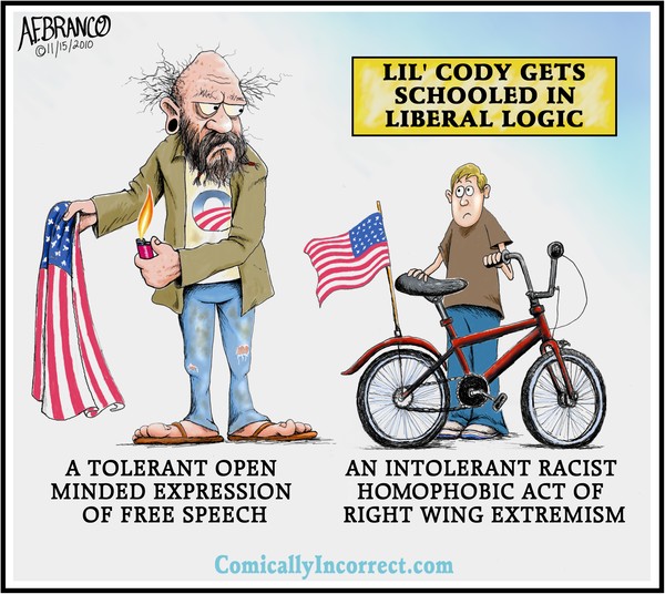 Flag on Boy's Bicycle (Cartoon)