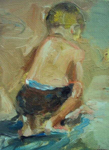 Original art Aceo miniature modern Oil painting