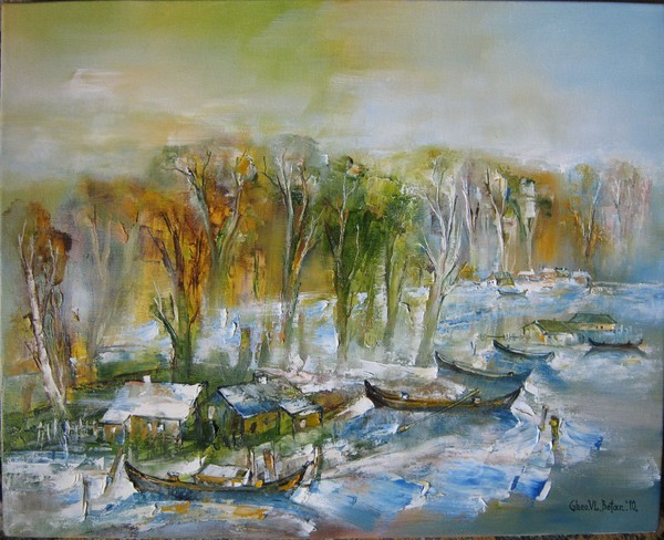 'WINTER IN DELTA'-OIL on CANVAS-dim;50/40cm