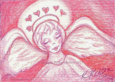 Halo of Hearts Angel ACEO