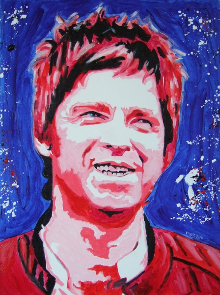 NOEL GALLAGHER RED ORIGINAL PORTRAIT OASIS
