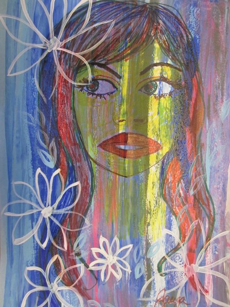 Girl with yellow face