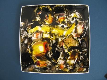Tangueros.25 x 25 cm.hand painted with porcelain p