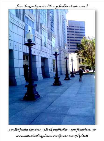 4 lamps by the library