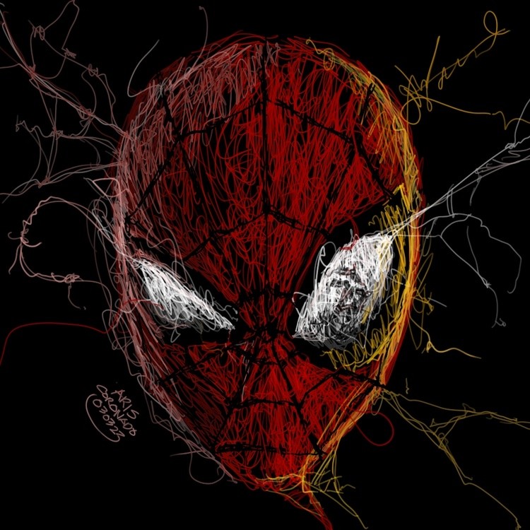 Scribble Art Portrait: SPIDER-MAN