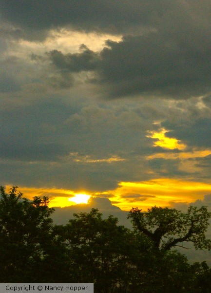 Sun rise on a stormy morning