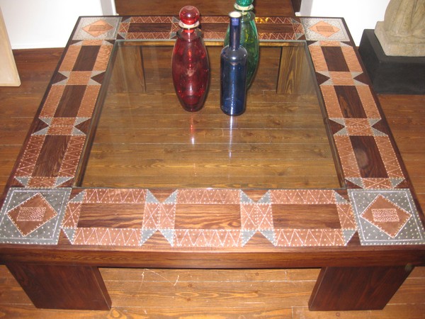 Large copper/metal coffee table