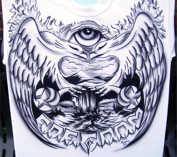 Freedom Tattoo Style Airbrushed Sweatshirt