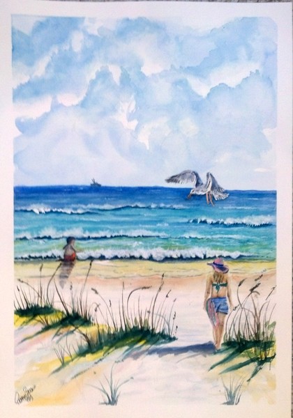 Mom Son on the Beach