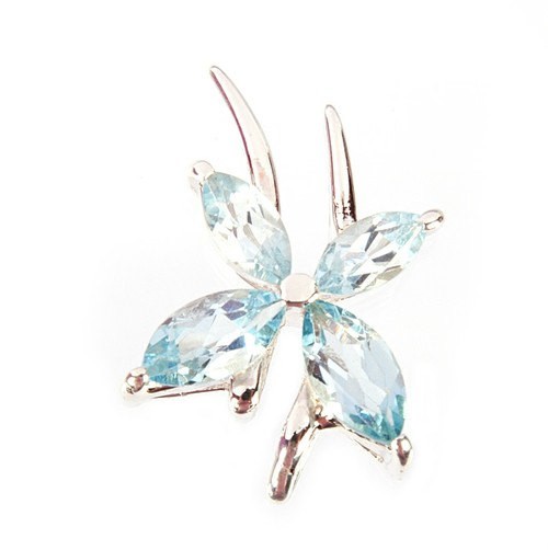 Handcrafted Blue Topaz Butterfly Pendant
