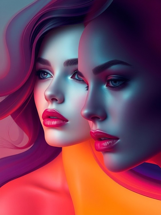 Vibrant Double Portrait