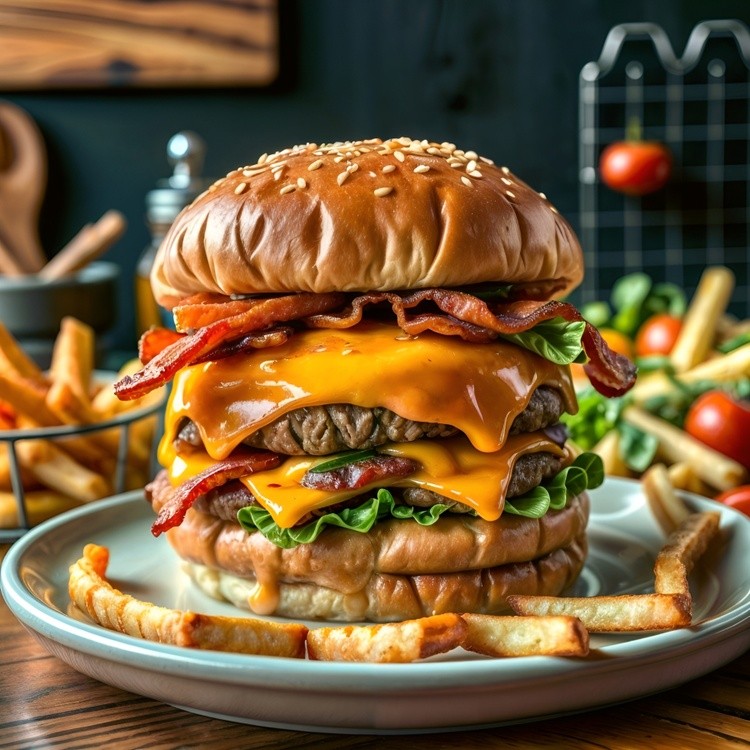 A delicious burger