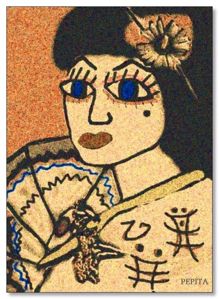 Geisha,abstract collage