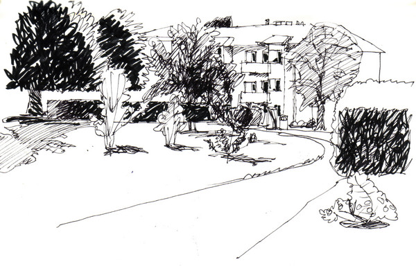 the park with funcis houses