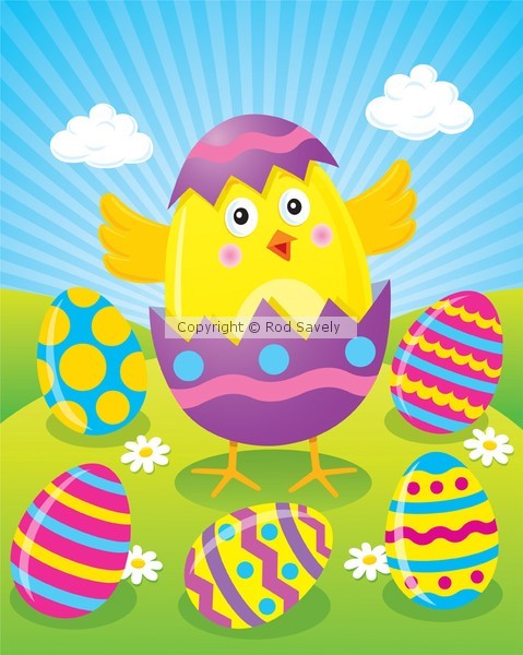 Easter Chick Hatching from Egg