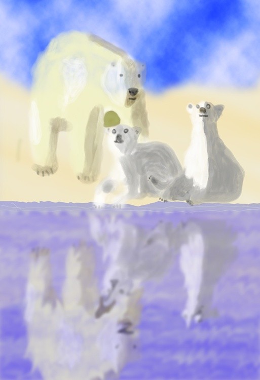 Polar Family by the River  P370