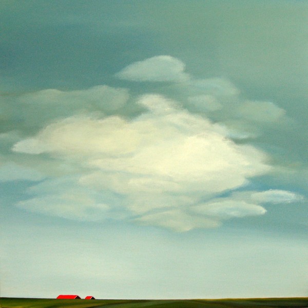 Red roofs, white clouds