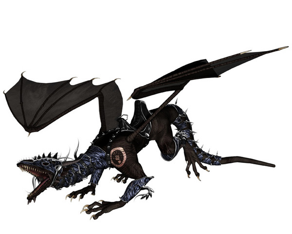 Dragon on white