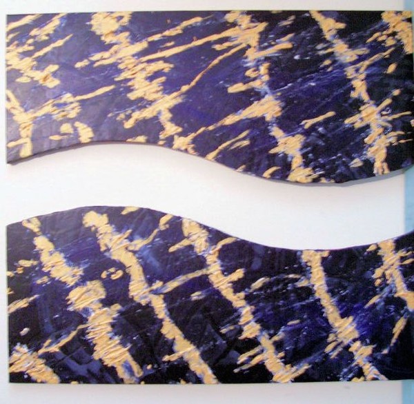 S Shaped Canvases-Abstract Black & Gold