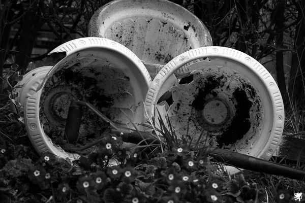 THREE OLD PLASTIC TUBS