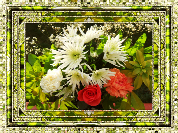 framed flowers