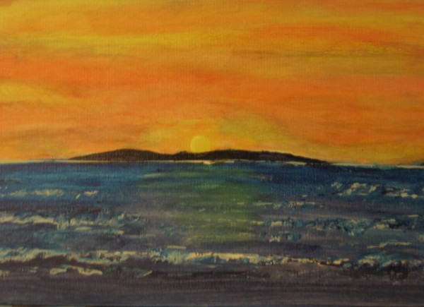 Shore with Blushing Sky