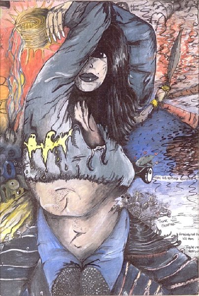 manwhomanpouringghostsdownarm